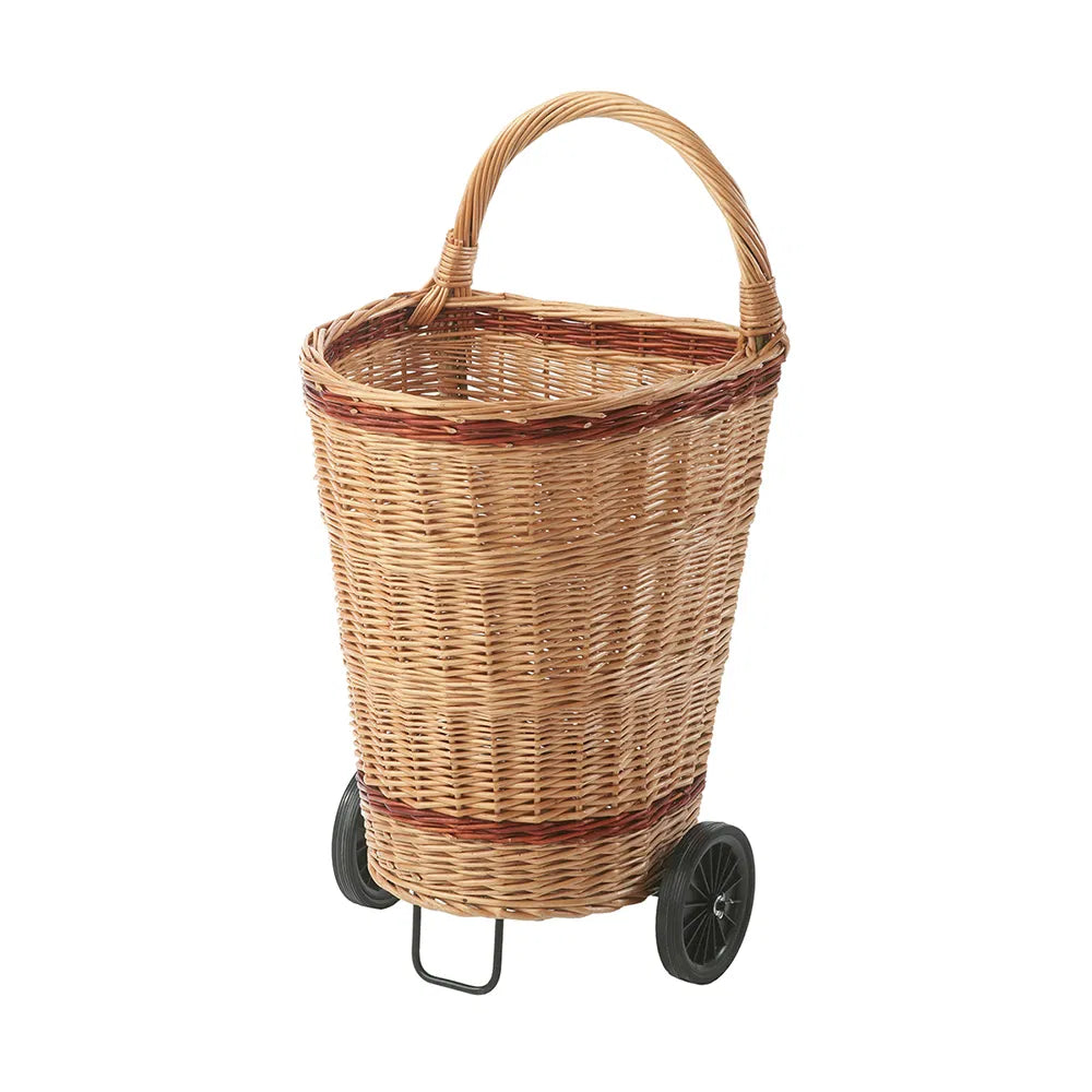 Wicker Wheeled Shopping Trolley