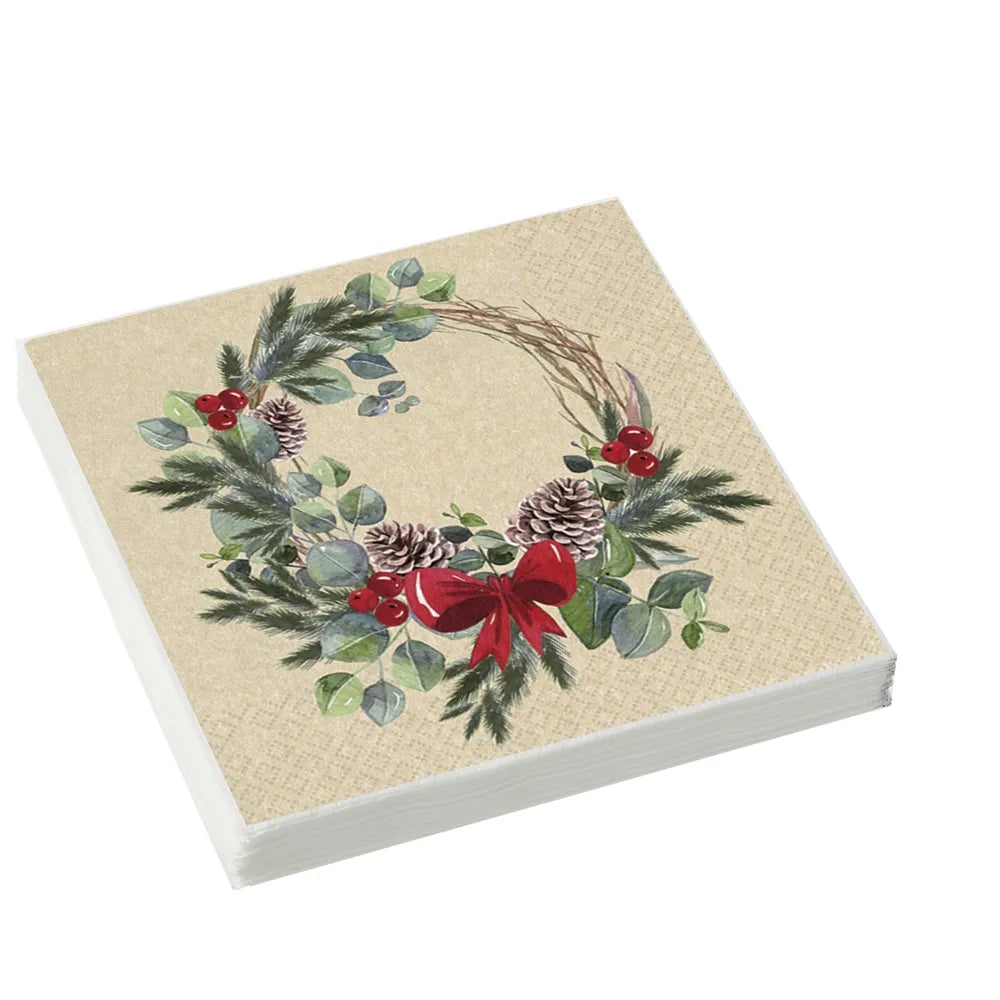 Natural Wreath Paper Napkins