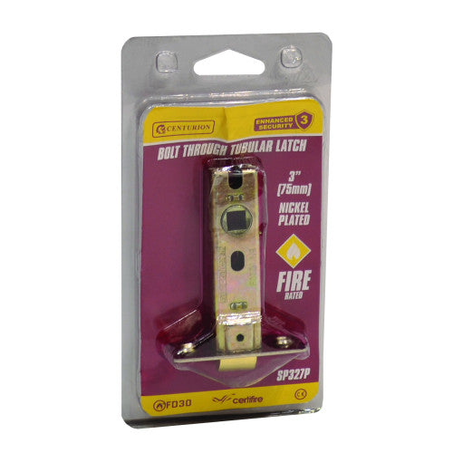 75mm NP Bolt Through Tubular Latch CE Fire Rated