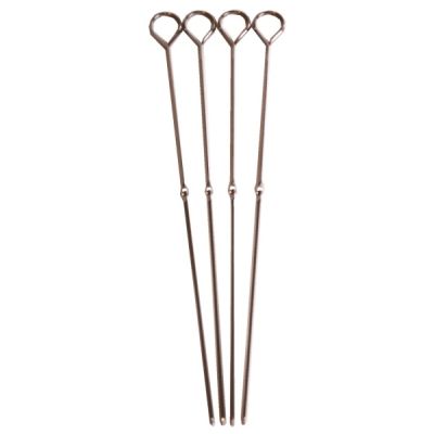 BBQ Chrome Plated Steel Skewers 12" Pk 4