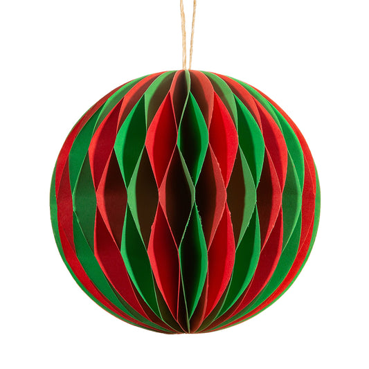 Red & Green Honeycomb Paper Hanging Decoration