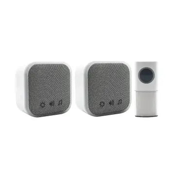 Portable and Plug-In Door Chime Set, White