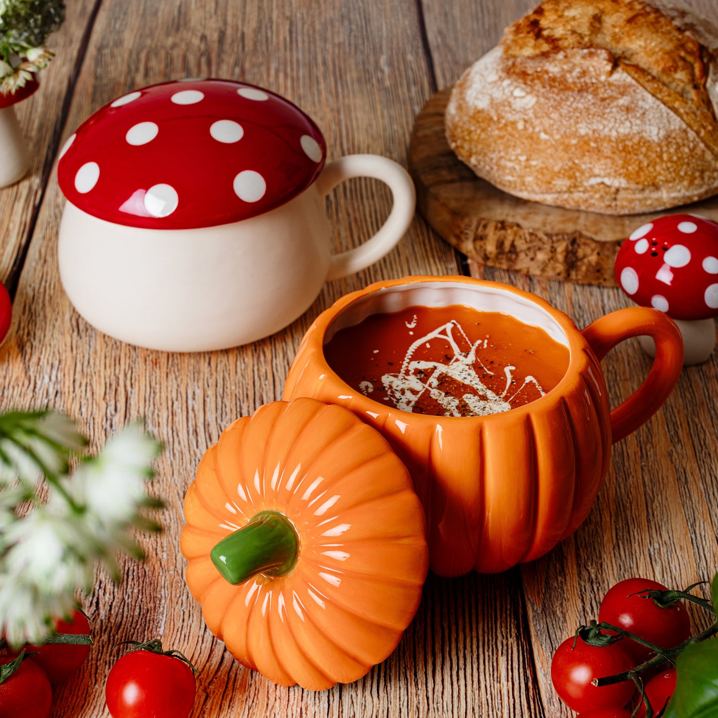 Pumpkin Soup Bowl with Lid