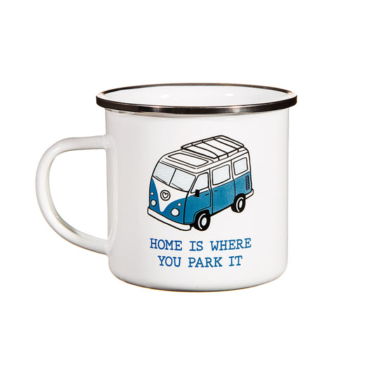Home Is Where You Park It Enamel Mug