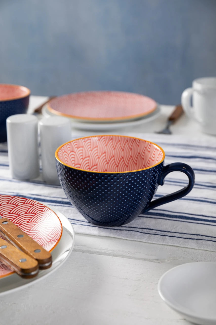 Mikasa Red and Blue Arc Stoneware Mug, 330ml