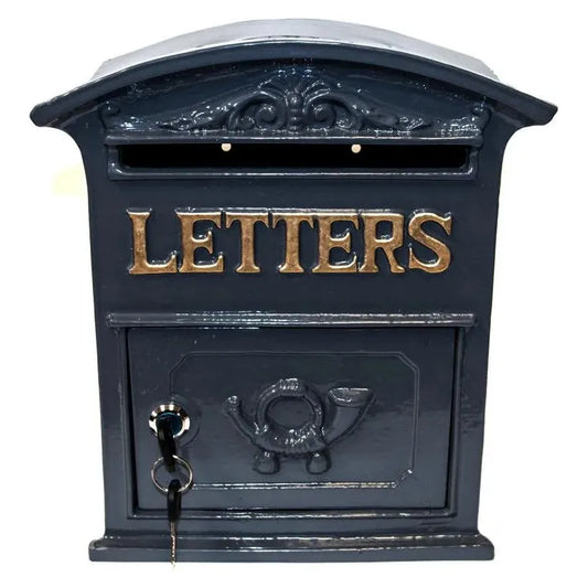 Post Box Wall Mounted Grey Old Style