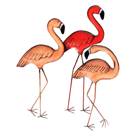 3 Flamingos Wall Art