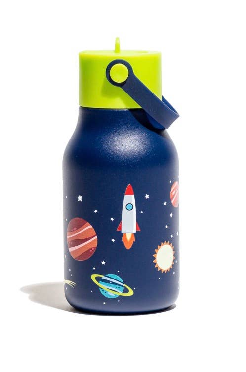 Little Lund Kids Water Bottle with Flip Straw 400ml / 13.5oz: Dino