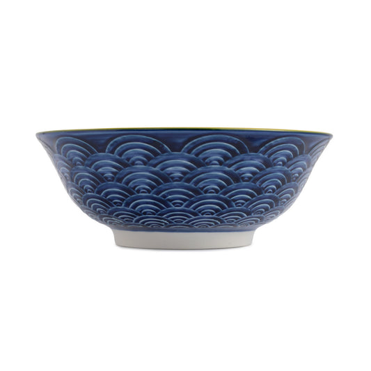 Mikasa Red and Blue Arc Stoneware Ramen Bowl, 21cm