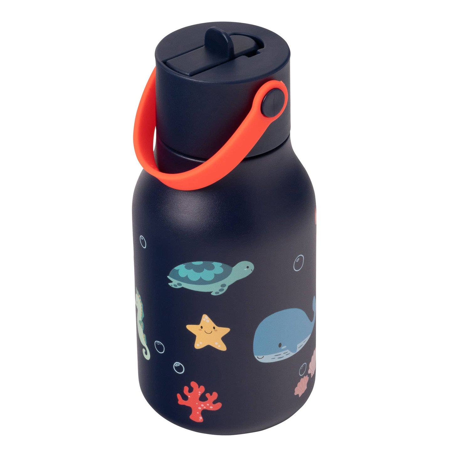 Little Lund Kids Water Bottle with Flip Straw 400ml / 13.5oz: Safari
