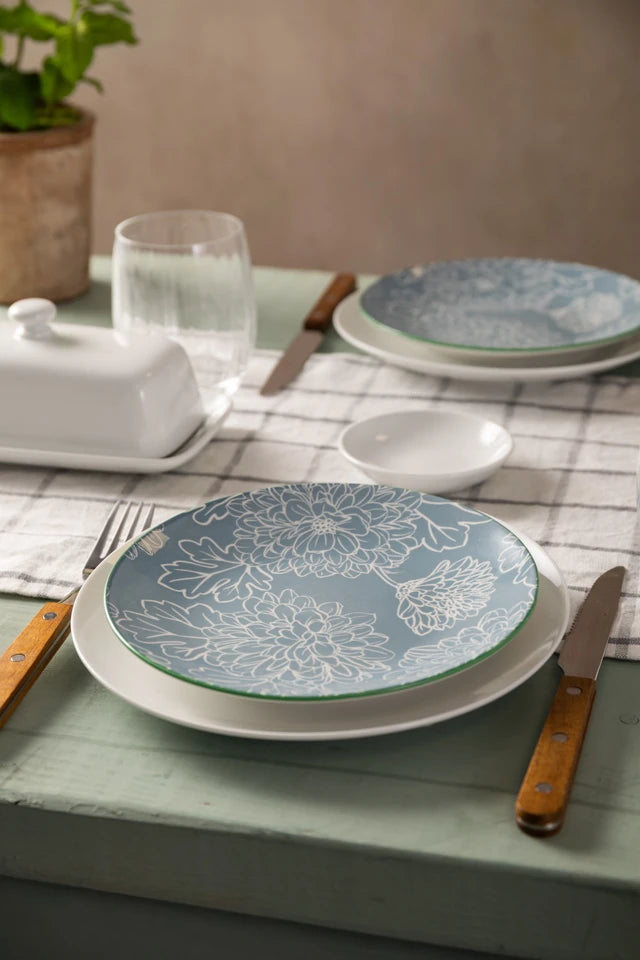 Mikasa Grey Floral Stoneware Side Plate, 18cm