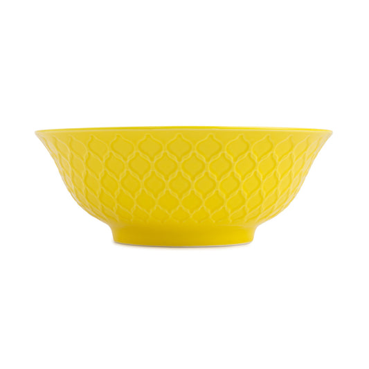 Mikasa Yellow and Blue Geometric Stoneware Ramen Bowl, 21cm