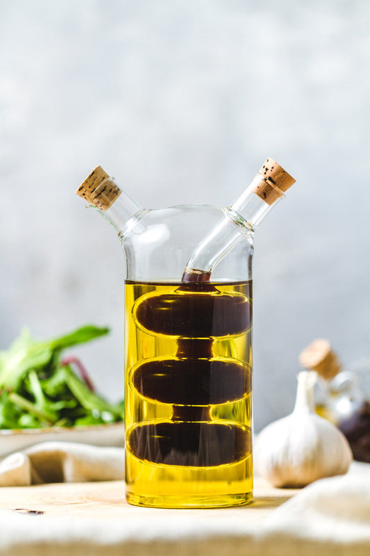 KitchenCraft World of Flavours Italian Glass Dual Oil & Vinegar Cruet Bottle