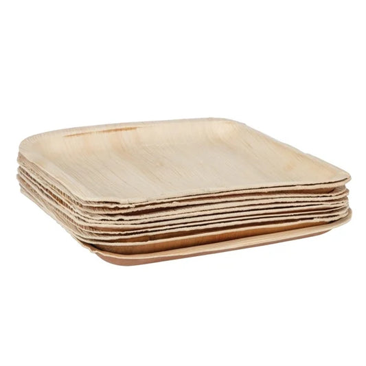 Fiesta Compostable Palm Leaf Plates Square 250mm 10PK