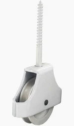Pulley Single Wheel on Screw 45mm White PK1