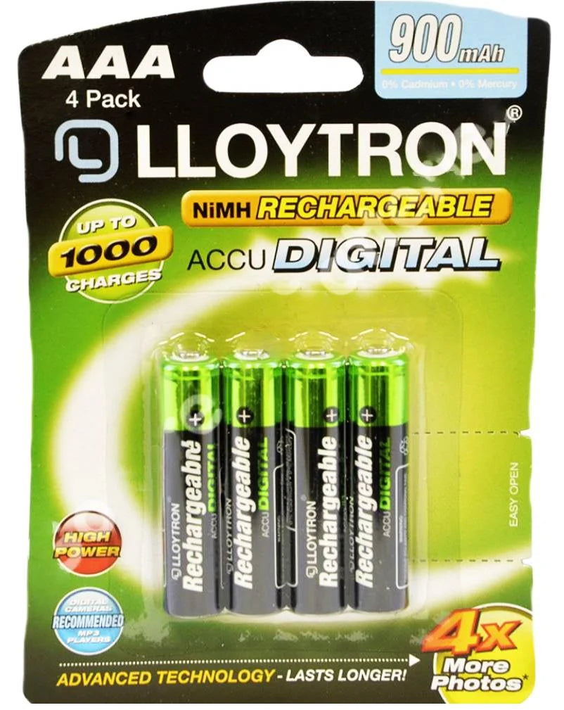 AAA 900mAh rechargeable ULTRA batteries (crdx4)
