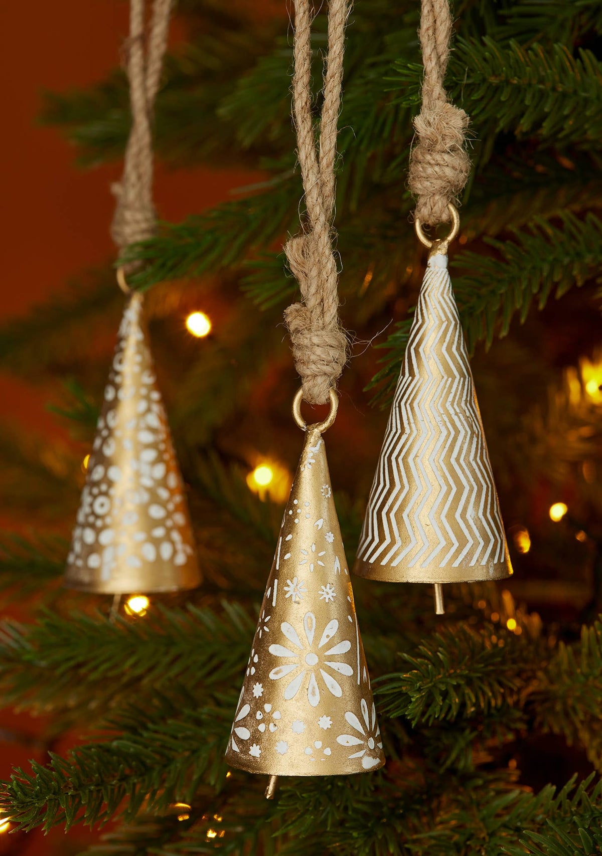 Textured Whitewash Bell Decoration