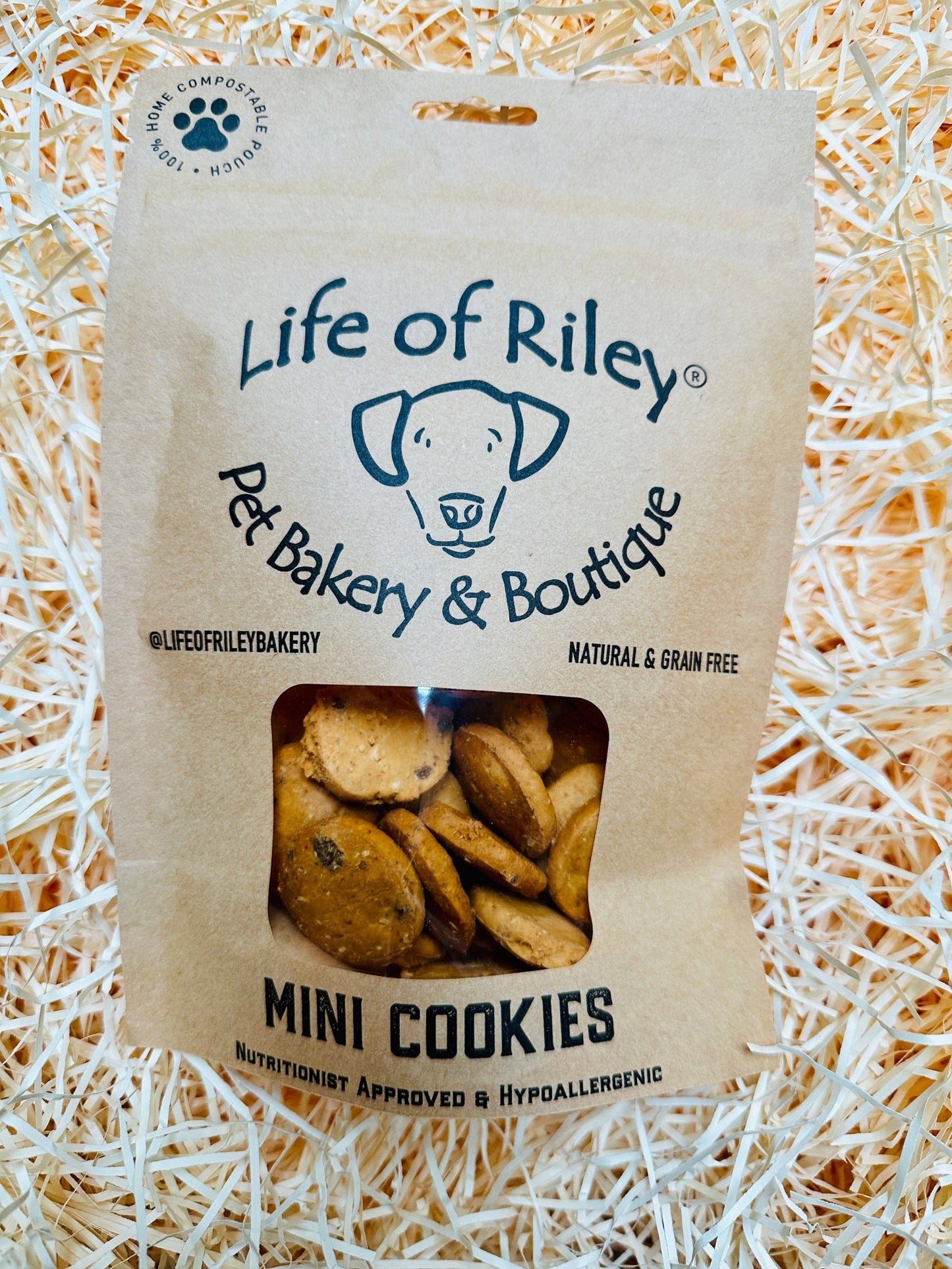Life of Riley MINI COOKIES  - NEW & IMPROVED: Pouch - Home Compostable