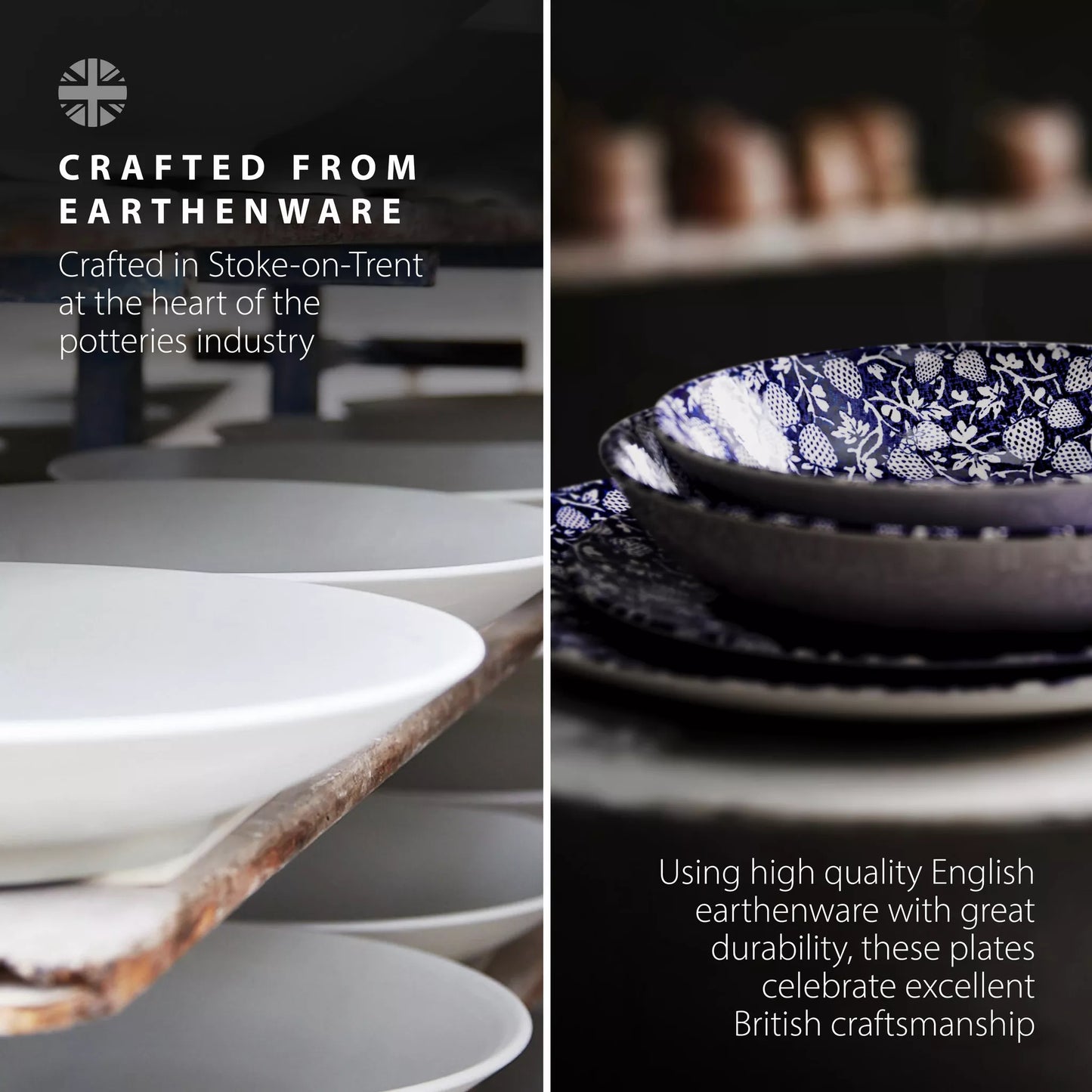 Eton Collection Pasta/Serving Bowl - Blue Strawberry Pattern