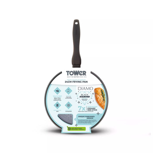 Diamo 24cm Frying Pan with Black Diamond Coating