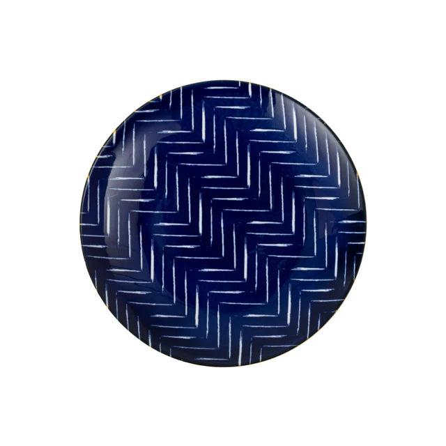 Mikasa Indigo Chevron Stoneware Side Plate, 18cm