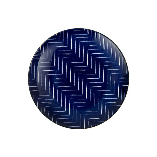 Mikasa Indigo Chevron Stoneware Side Plate, 18cm