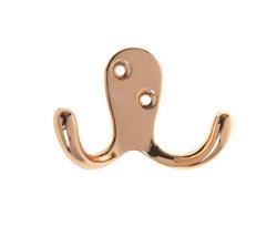 Basic Double Robe Hook Polished Copper