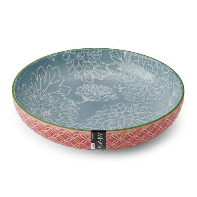 Mikasa Grey Floral Stoneware Bowl, 900ml, 21 x 5cm