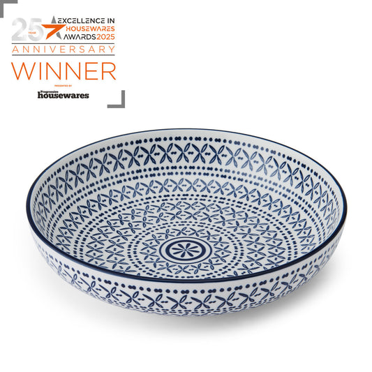 Mikasa Blue Mediterranean Stoneware Bowl, 900ml, 21 x 5cm