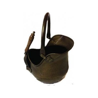 Round Based Coal Bucket and Shovel Antique Finish