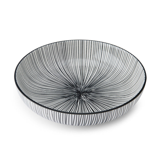 Mikasa Black Stripe Stoneware Bowl, 900ml, 21 x 5cm