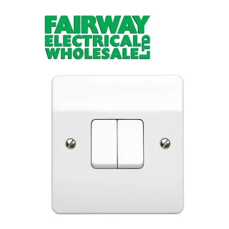 2 Gang 2 Way 10 amp Plateswitch