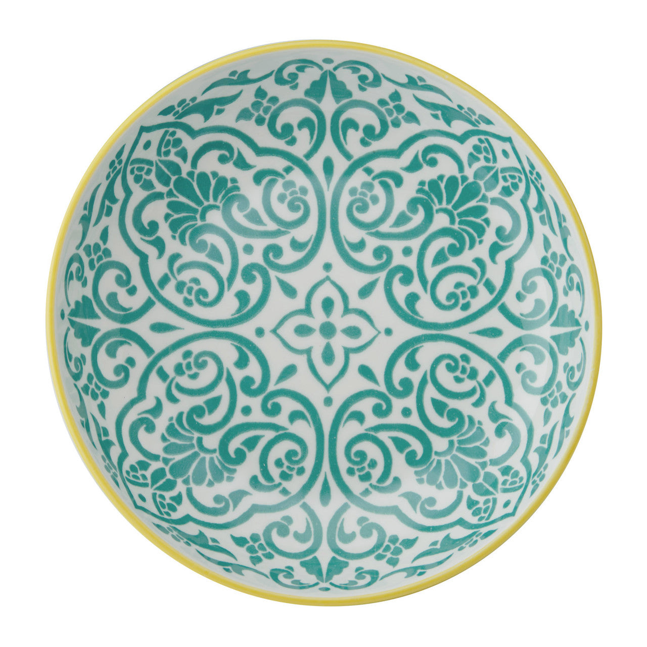 Mikasa Yellow and Blue Geometric Stoneware Bowl, 900ml, 21 x 5cm