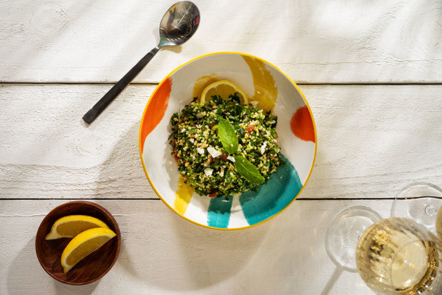 Mikasa Yellow Abstract Stoneware Bowl, 900ml, 21 x 5cm