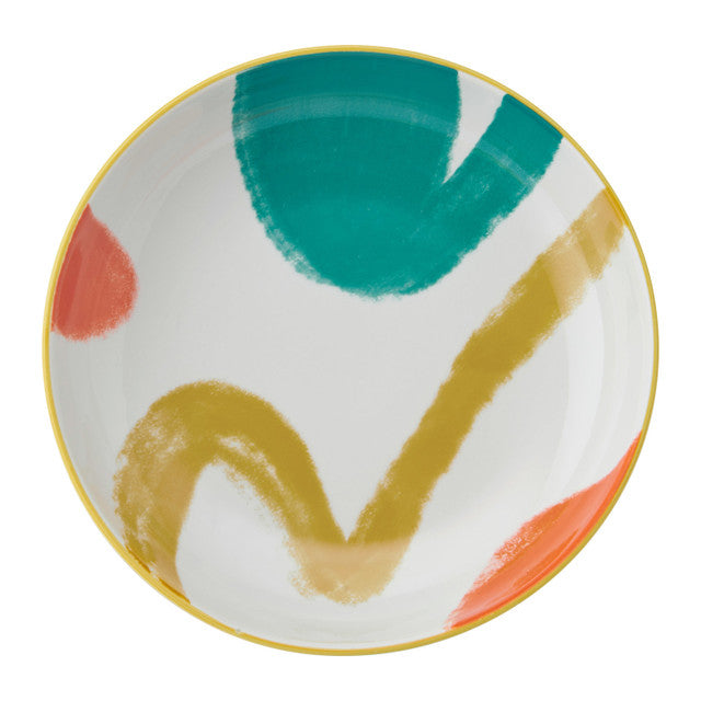 Mikasa Yellow Abstract Stoneware Bowl, 900ml, 21 x 5cm