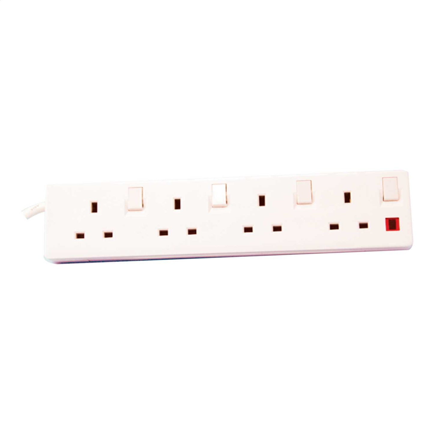 13A 2m 230V 4 Gang Extension Lead White Indv. Switched