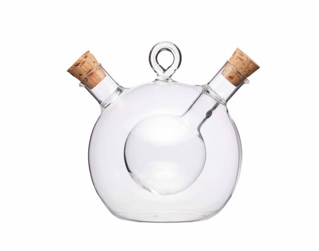 KitchenCraft World of Flavours Italian Round Dual Oil and Vinegar Bottle