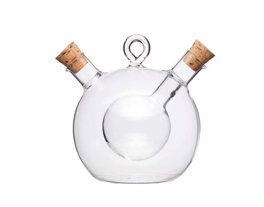 KitchenCraft World of Flavours Italian Round Dual Oil and Vinegar Bottle