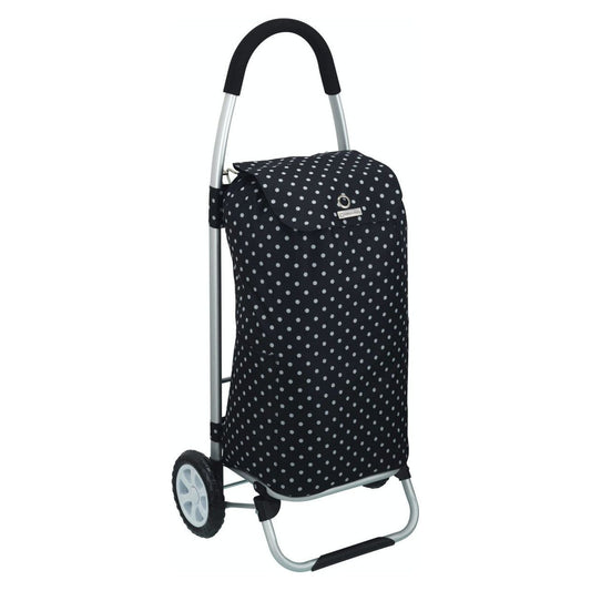 KitchenCraft Black Polka Dot Foldable Shopping Trolley
