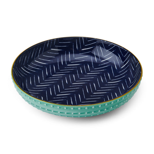 Mikasa Indigo Chevron Stoneware Bowl, 21cm