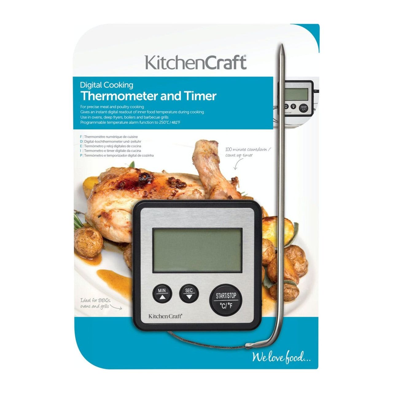 Kitchencraft Digital Cooking Thermometer and Timer