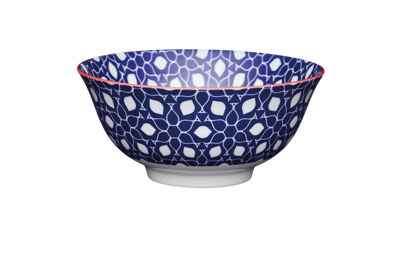 KitchenCraft Blue Floral Ceramic Bowl, 16cm