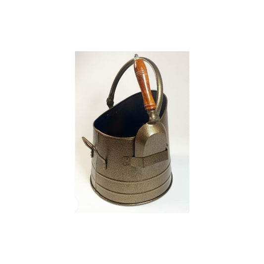 Coal Bucket with Scoop - Brass Antique