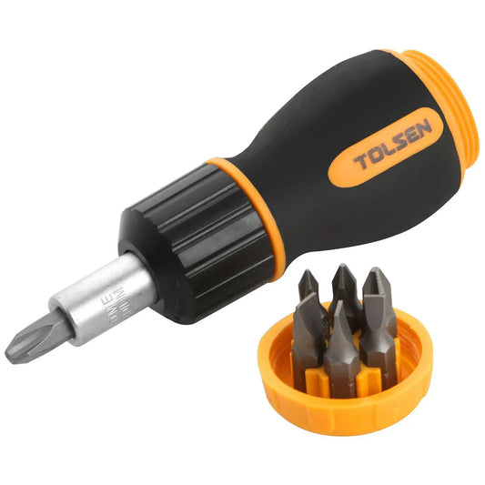 7pce Ratchet Screwdriver Set Pozi & Slotted