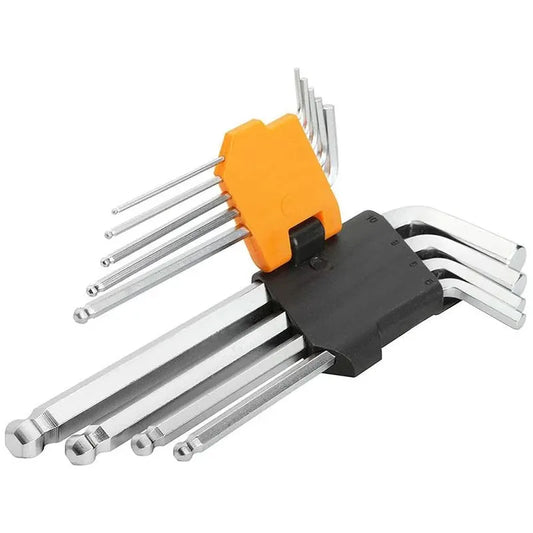 9Pcs Ball Point Long Arm Hex Key Set 1.5 to 10mm