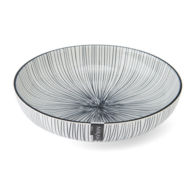 Mikasa Black Stripe Stoneware Bowl, 900ml, 21 x 5cm