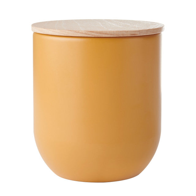 KitchenCraft Idilica Kitchen Canister with Beechwood Lid, 12 x 12cm