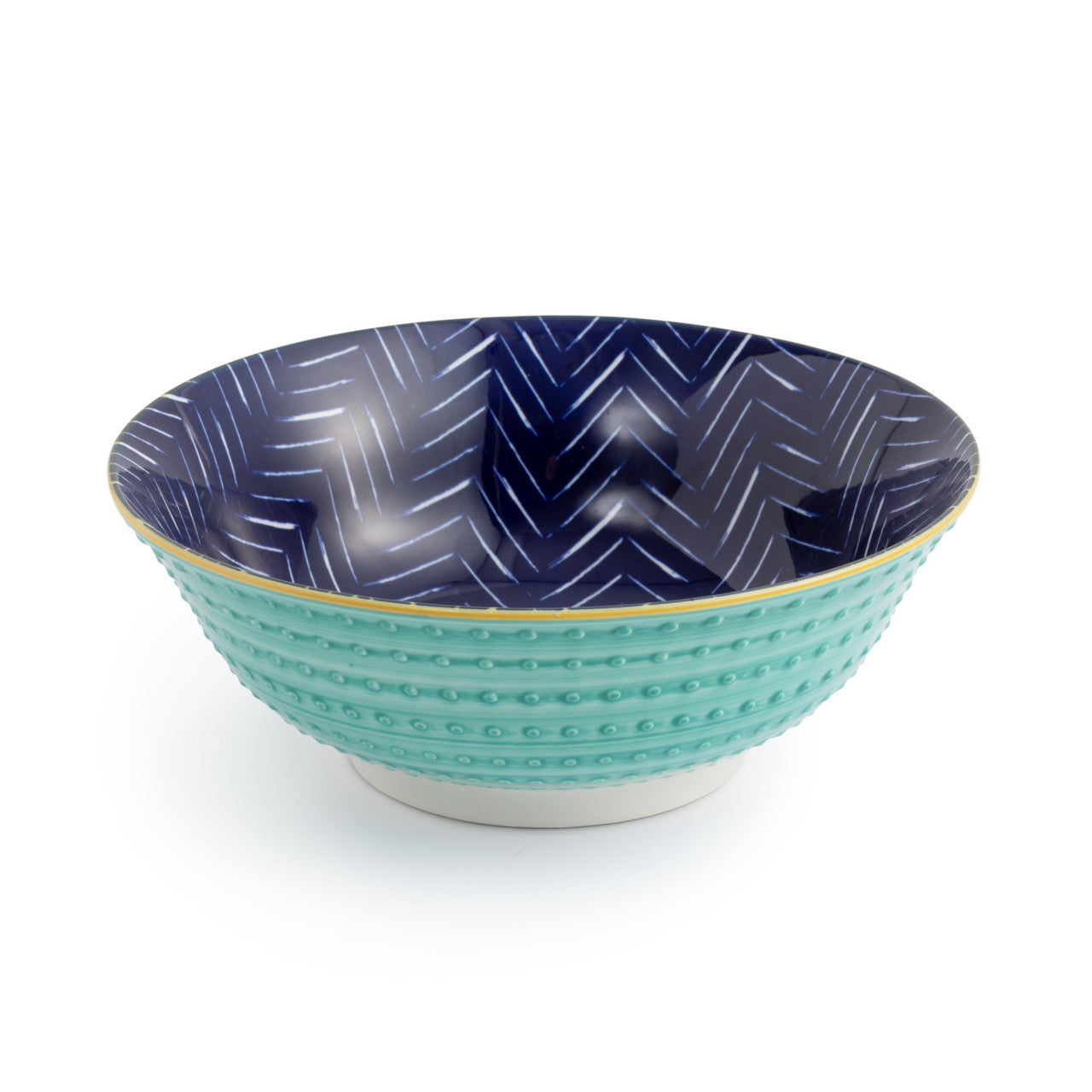 Mikasa Indigo Chevron Stoneware Ramen Bowl, 21cm