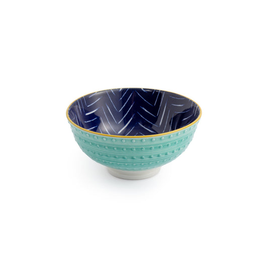 Mikasa Indigo Chevron Stoneware Nibble Bowl, 12cm