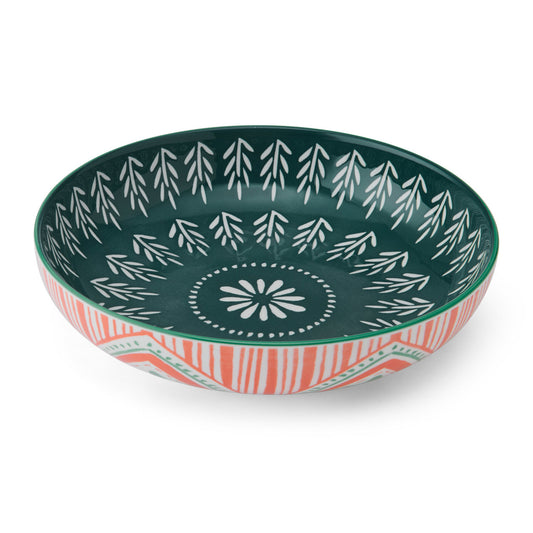 Mikasa Folk Pattern Stoneware Bowl, 900ml, 21 x 5cm